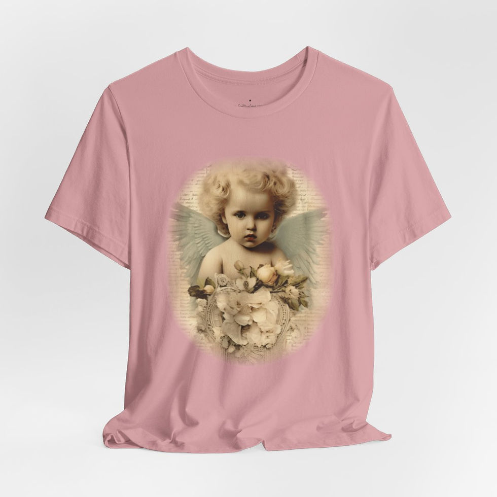 Thumbnail: Pastel French Shabby T-Shirt Vintage Cherub Angel Apparel Chic Artistic Gifts