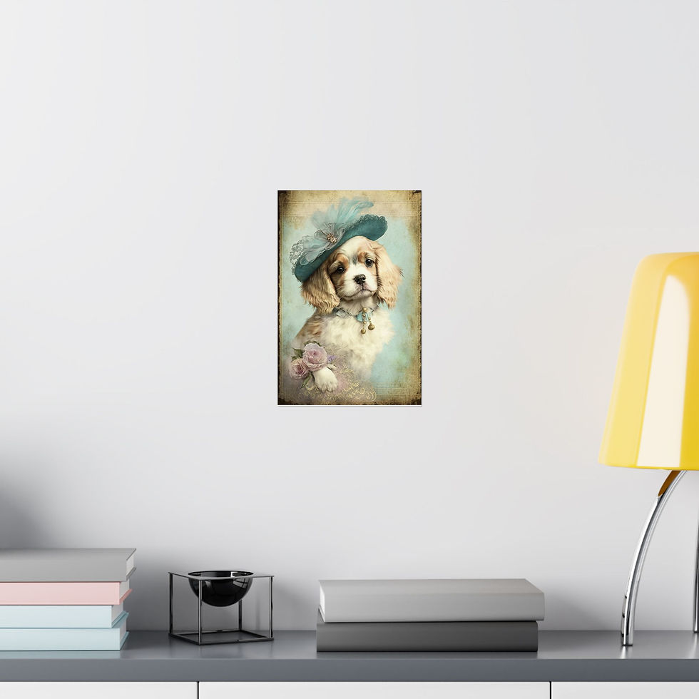 Thumbnail: Vintage Dog Art Print Shabby Victorian Dog Lover Gift Fun Cute Expressive Decor 