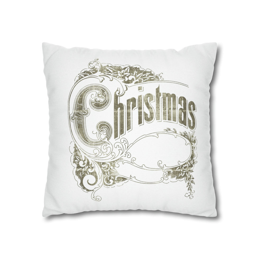 Thumbnail: Shabby Owl Christmas Throw Pillow cover French Victorian Holiday Cottage Decor