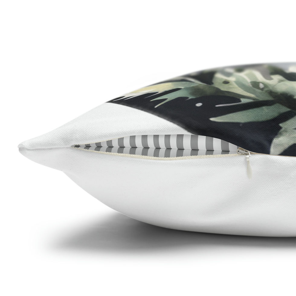 Thumbnail: Black & White Christmas Decor Artistic Throw Pillow Cover Starry Night Bunny Art