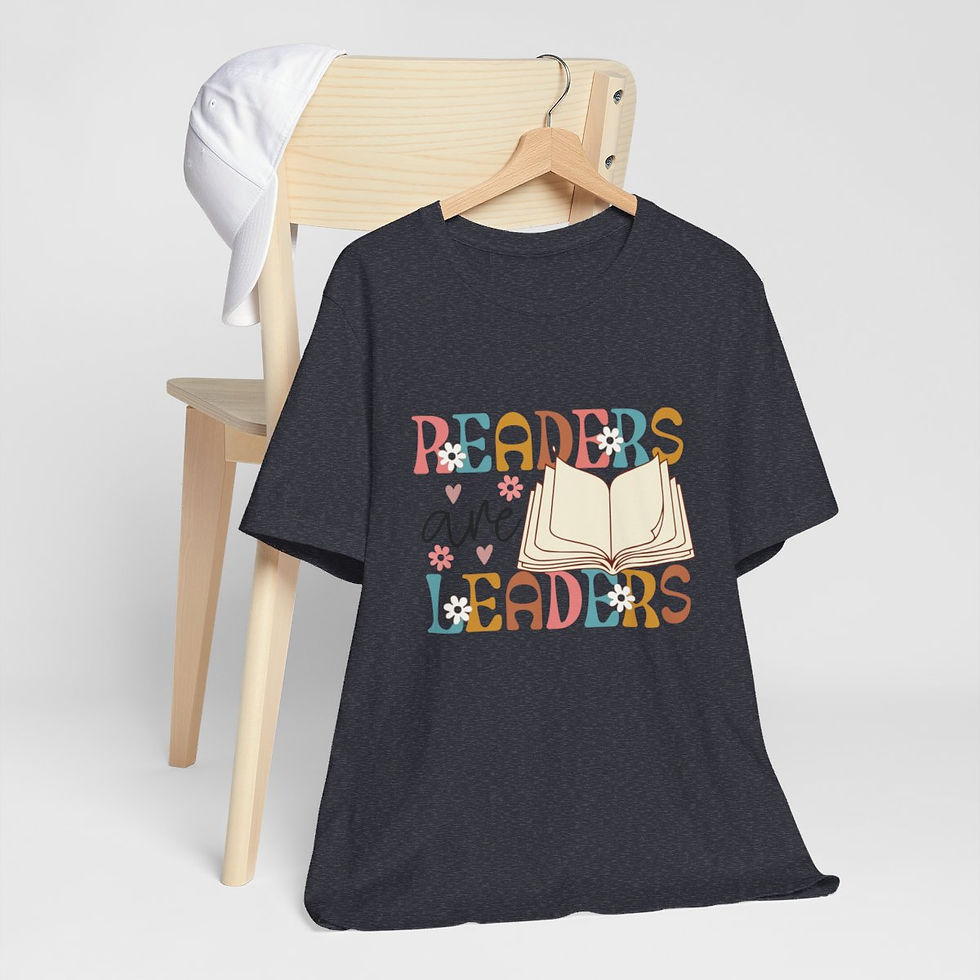 Thumbnail: Reading Theme T-Shirt Readers are Leaders Expressive Apparel Thoughtful Gifts