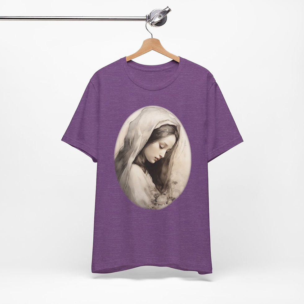 Thumbnail: Virgin Mary T-Shirt Lady of Sorrows Ave Maria Art Tee Catholic Faith Gift