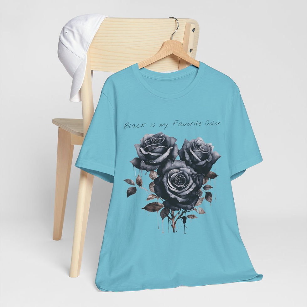 Thumbnail: Sarcastic T-Shirt Black is my Favorite Color Roses Fun Apparel Expressive Gifts
