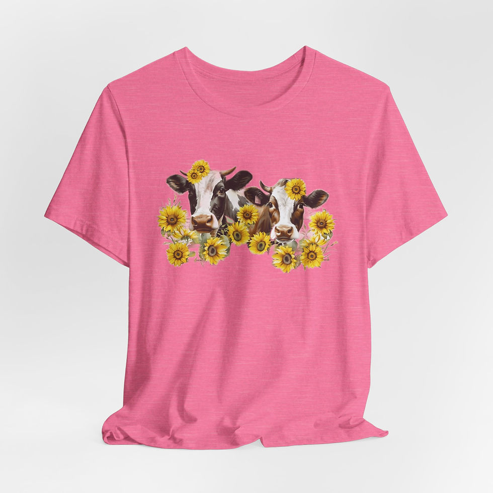 Thumbnail: Cow Lover T-Shirt Cows and Sunflowers Art Tee Country Farmhouse Artistic gift