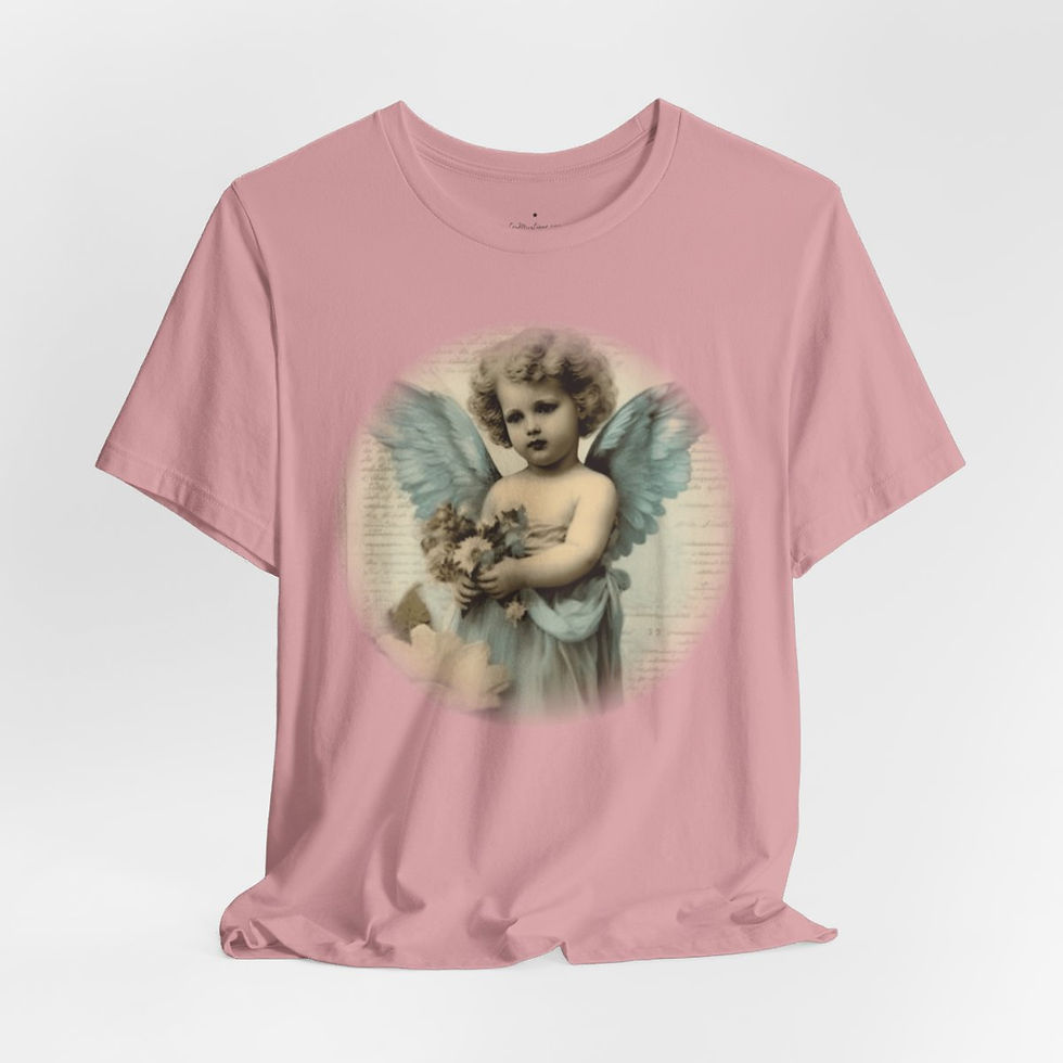 Thumbnail: Pastel French Shabby T-Shirt Vintage Cherub Angel Apparel Chic Artistic Gifts