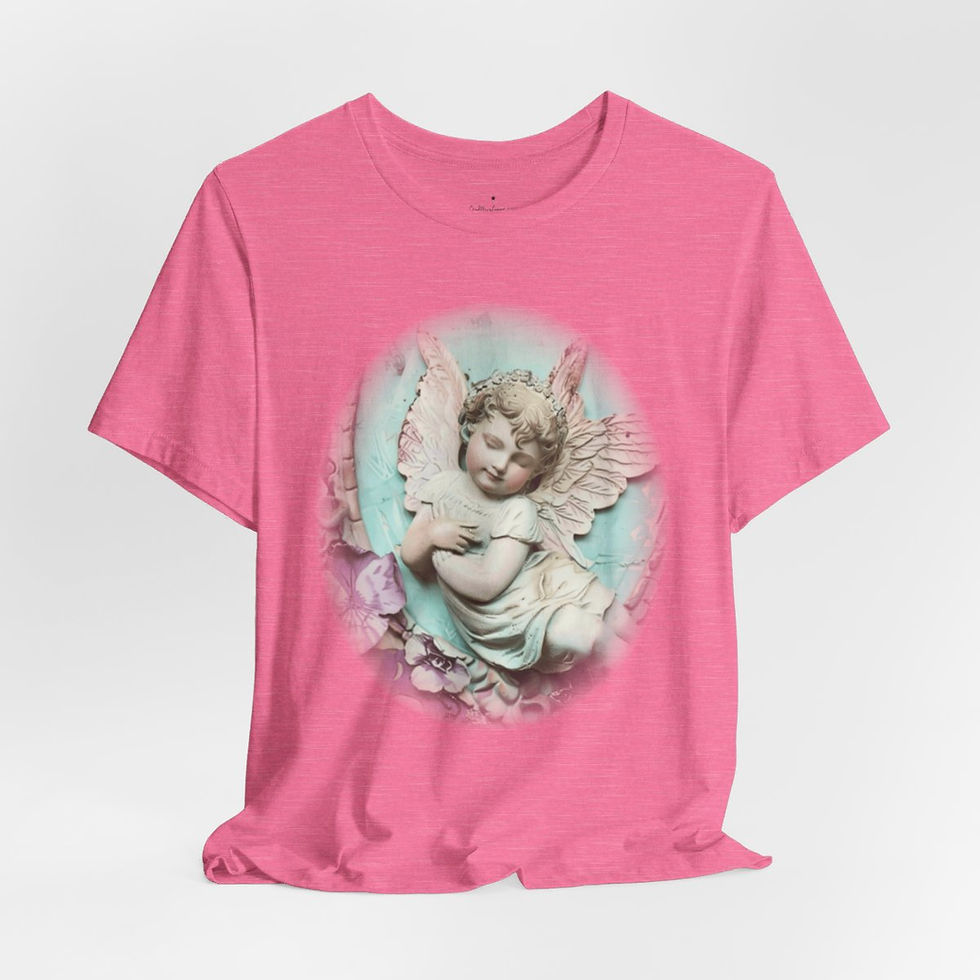 Thumbnail: Pastel French Shabby T-Shirt Vintage Cherub Angel Apparel Chic Artistic Gifts