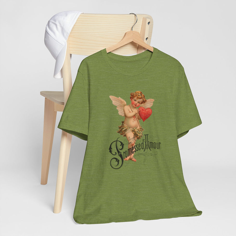 Thumbnail: Shabby French Cherub T-Shirt Cupid Promise of Love Artistic Gift Valentines Day 