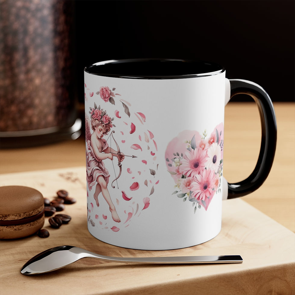 Thumbnail: Pink Cherub Cupid Coffee Mug Gifts of Love mug Thoughtful gifts Valentine's Day