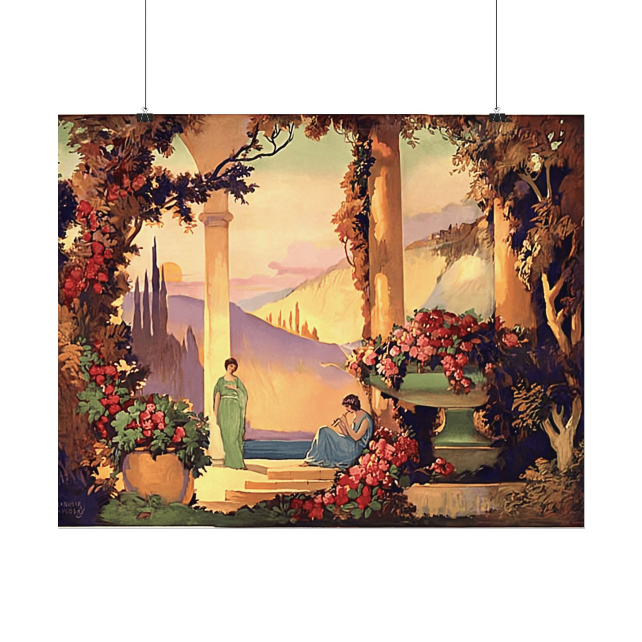 Watercolor Print Art Deco Women By Mountain Lake Robert Atkinson Fox Style Decor