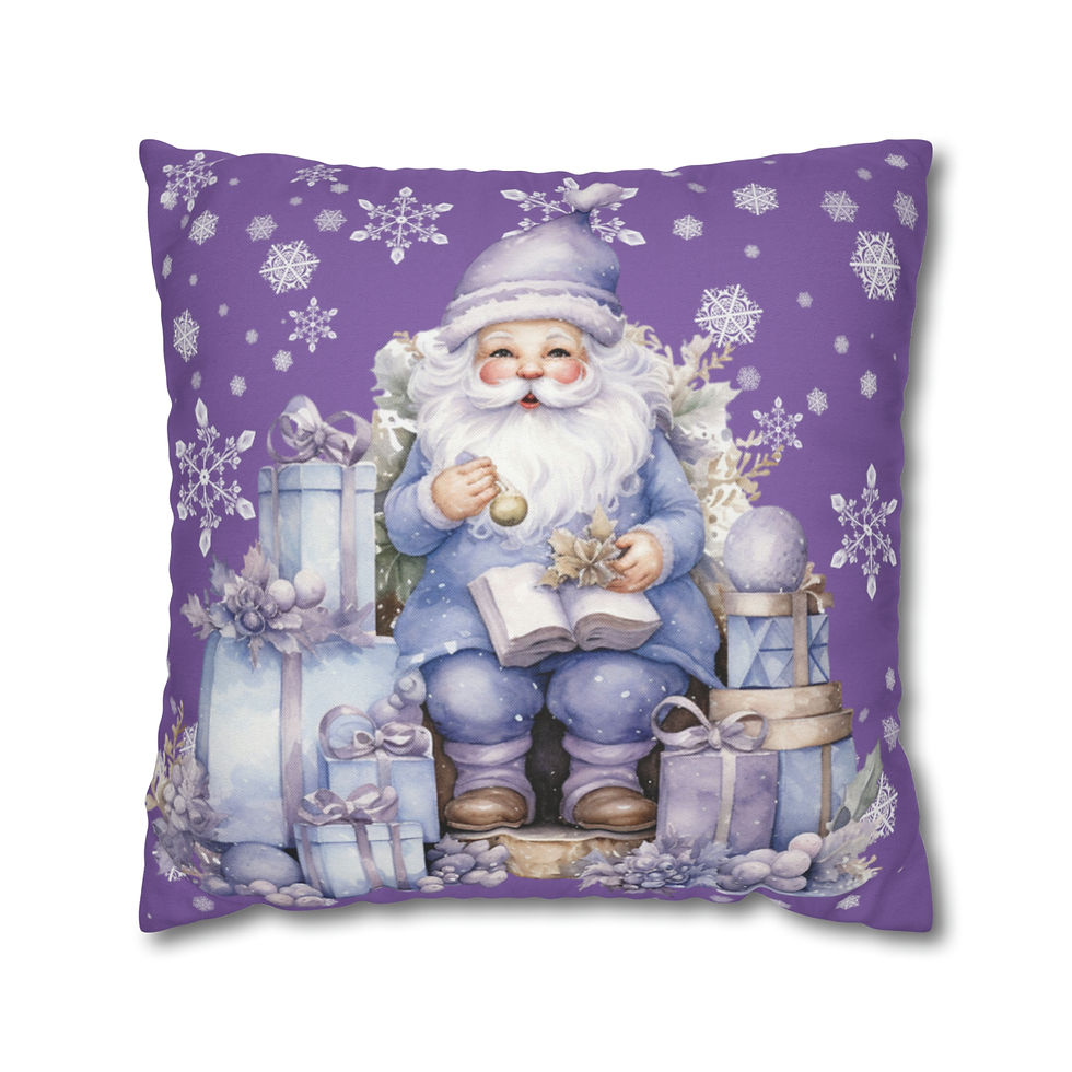 Thumbnail: Vintage Christmas Decor Artistic Throw Pillow cover Shabby Chic Santa Claus