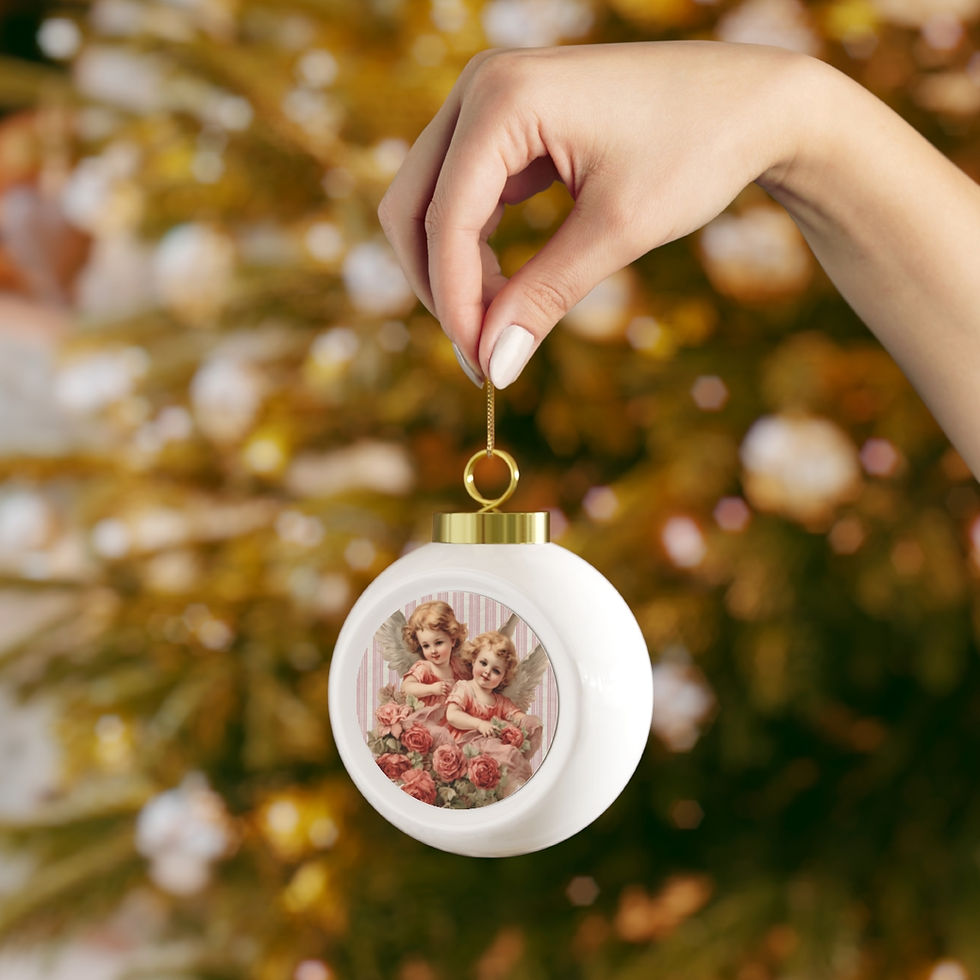 Thumbnail: Shabby Christmas Ornament Victorian Angels Art Ornament Holiday Decor