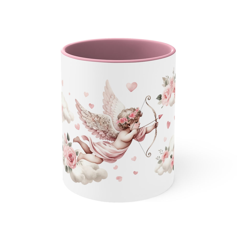 Thumbnail: Pink Cherub Cupid Coffee Mug Gifts of Love mug Thoughtful gifts Valentine's Day