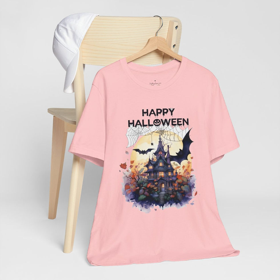 Thumbnail: Halloween T-Shirt Spooky Haunted House Art Fall Apparel Trendy Gift