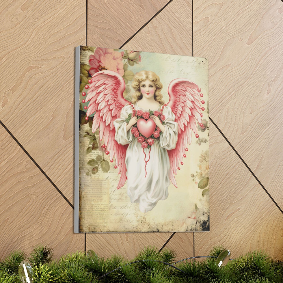 Thumbnail: Shabby Victorian Angel Art Canvas Artwork Vintage Angelic French Cottage Print