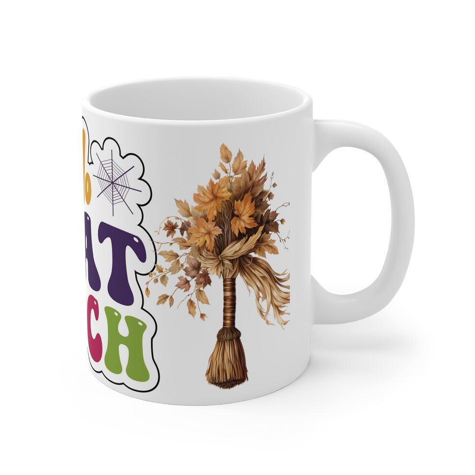 Thumbnail: Retro Halloween Coffee Mug 100%That Witch Artistic gifts Witches Broom