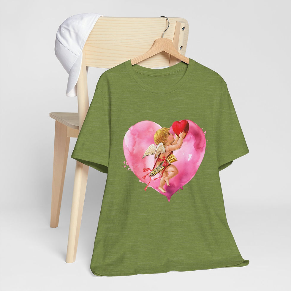 Thumbnail: Vintage Cupid Art T-Shirt Artistic Gift Shabby Cherub Love Valentine's Day Tee