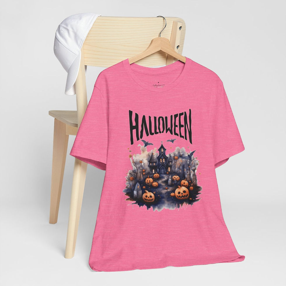 Thumbnail: Halloween T-Shirt Spooky Haunted House Art Fall Apparel Trendy Gift