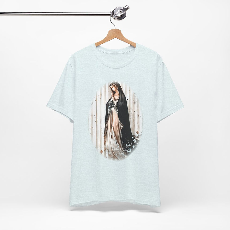 Thumbnail: Virgin Mary T-Shirt Shabby French Ave Maria Faith Art Tee Catholic Gifts