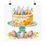 Thumbnail: Shabby Spring Kitchen Art Print Floral Cake Easter Eggs Cottage Seasonal Decor