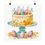 Thumbnail: Shabby Spring Kitchen Art Print Floral Cake Easter Eggs Cottage Seasonal Decor