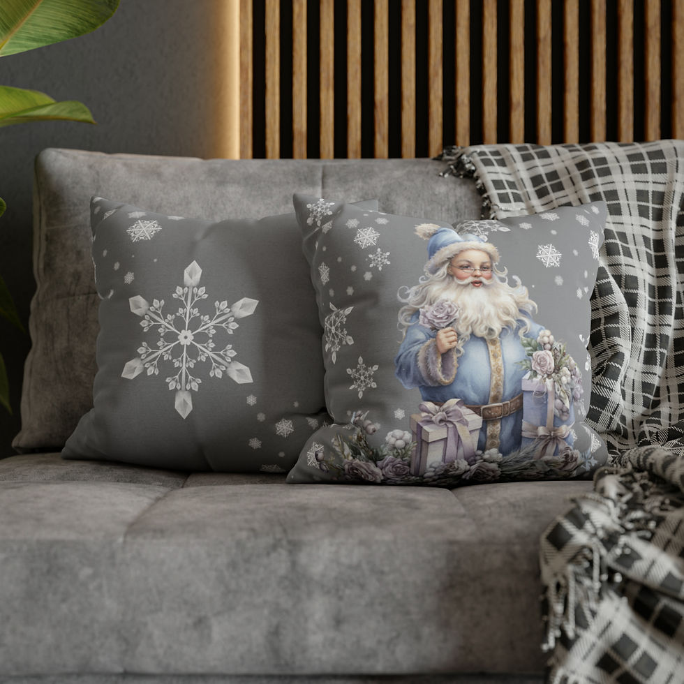 Thumbnail: Vintage Christmas Decor Artistic Throw Pillow cover Shabby French Santa Claus
