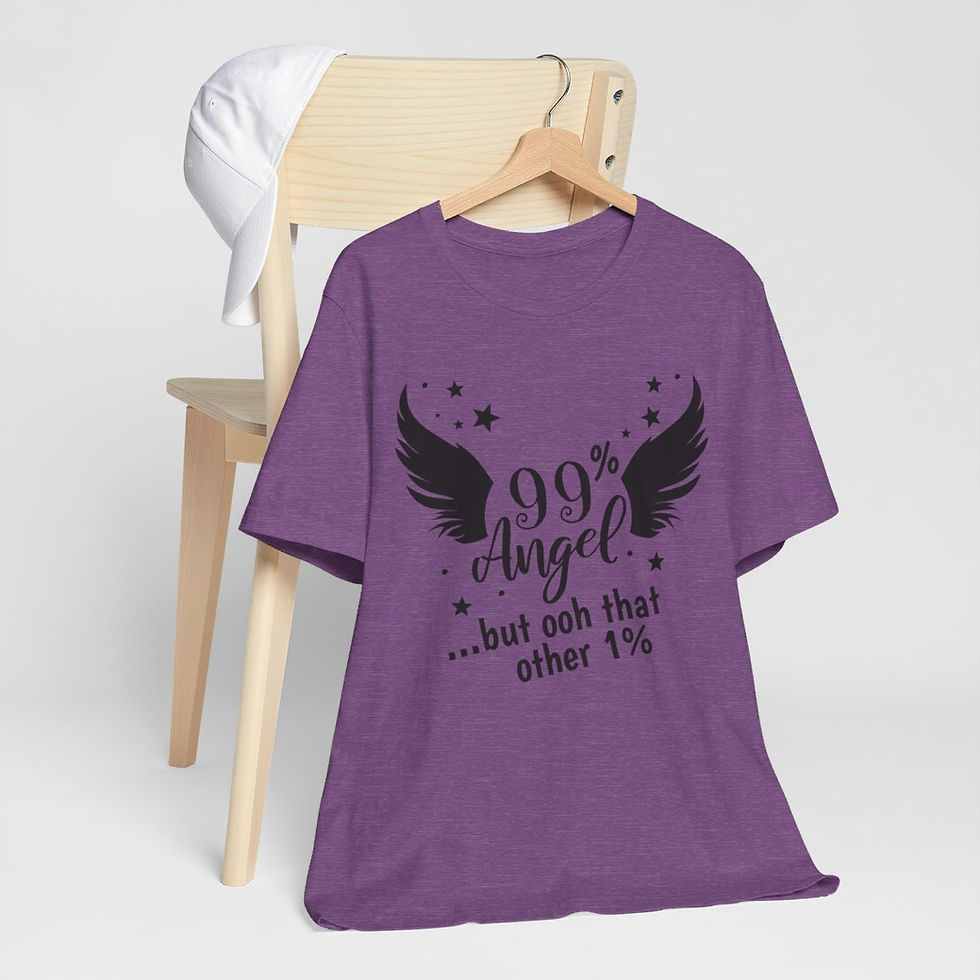 Thumbnail: Sarcastic T-Shirt 99% Angel but Oh that Other 1% Retro Expressive Apparel Gifts