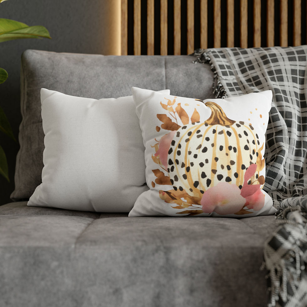 Thumbnail: Fall Decor Artistic Square Pillow cover Pink & Leopard Pumpkin Throw Pillow case