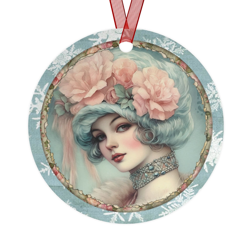Thumbnail: Shabby Victorian Christmas Ornament Beautiful Woman Artistic Christmas Decor