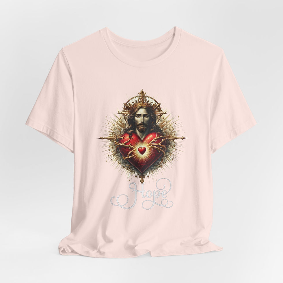 Thumbnail: Artistic T-Shirt Sacred Heart Jesus Christ Religious Hope Tee Catholic Faith