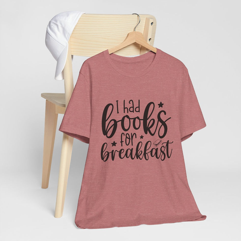 Thumbnail: Book Lover T-Shirt I Had Books For Breakfast Expressive Apparel Thoughtful Gifts