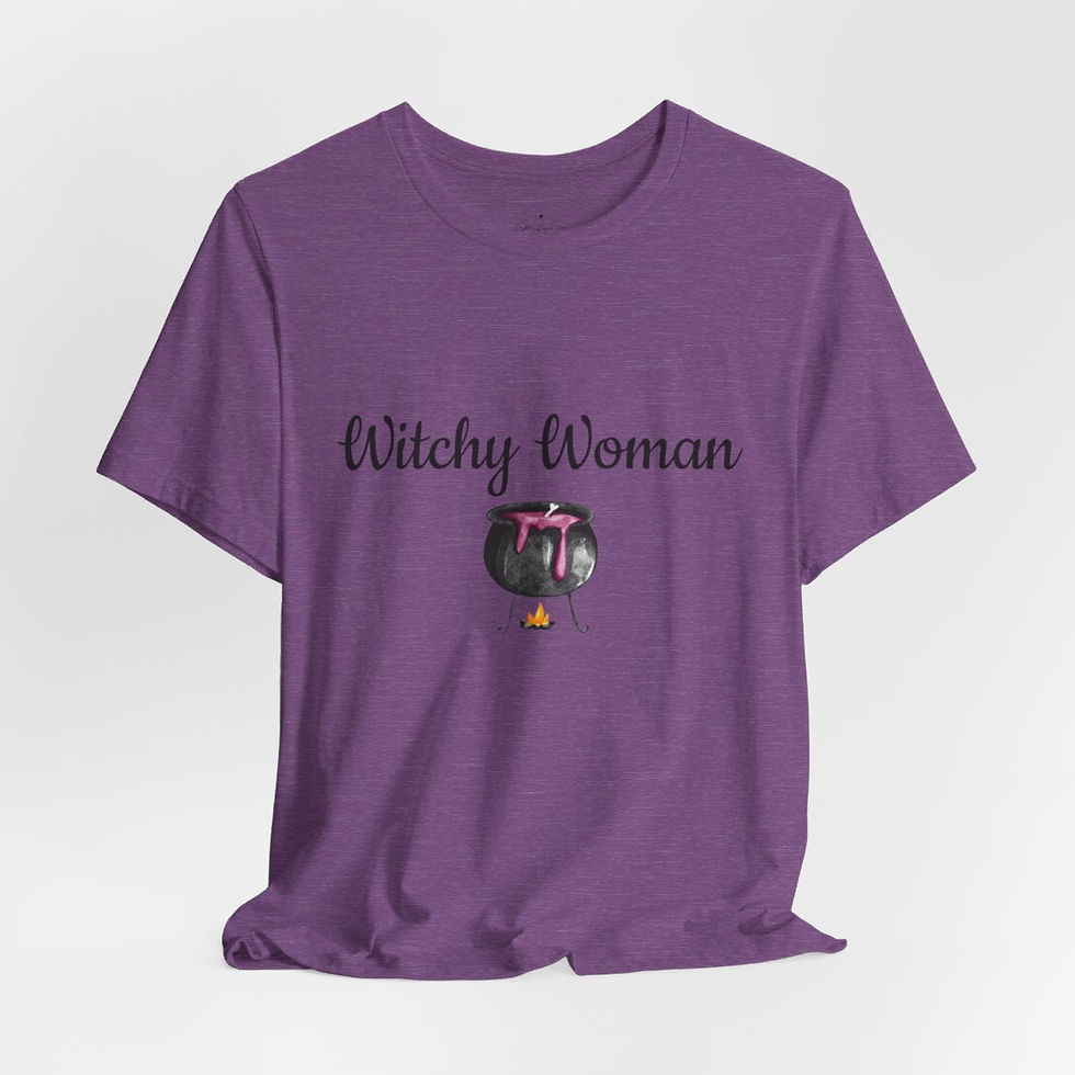 Thumbnail: Artistic T-Shirt Witchy Woman Cauldron Halloween Art Tee Trendy Apparel Fun Gift