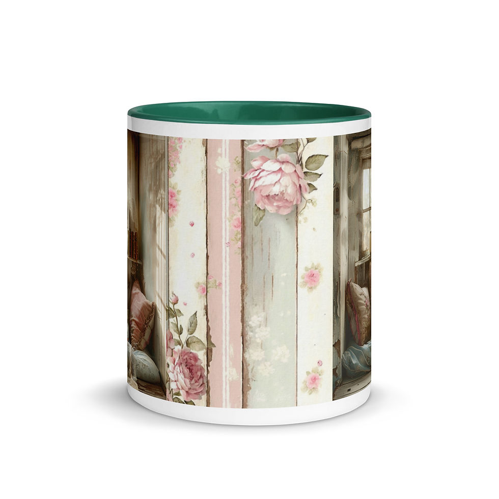 Thumbnail: Shabby Book Lover Art Coffee Mug, Cozy Reading Themed Art on Gifts