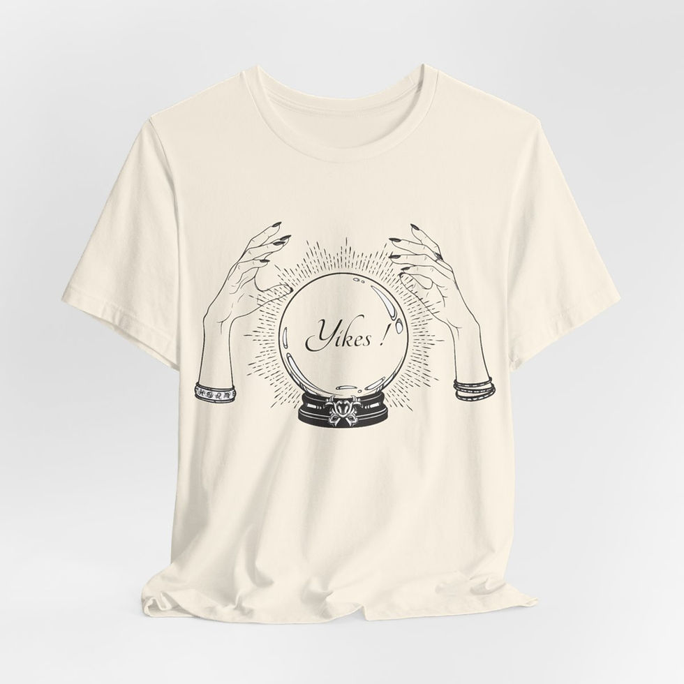 Thumbnail: Sarcastic T-Shirt Crystal Ball says YIKES Funny Tee Metaphysical Inspired gift