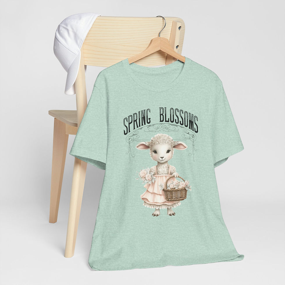 Thumbnail: Spring Blossoms T-Shirt Lamb Gardening Lovers Tee Artistic Wearable Art gift