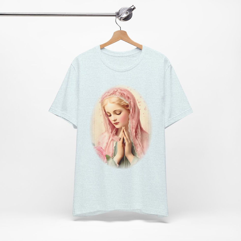 Thumbnail: Virgin Mary T-Shirt Shabby French Madonna Ave Maria Art Tee Catholic Faith Gifts