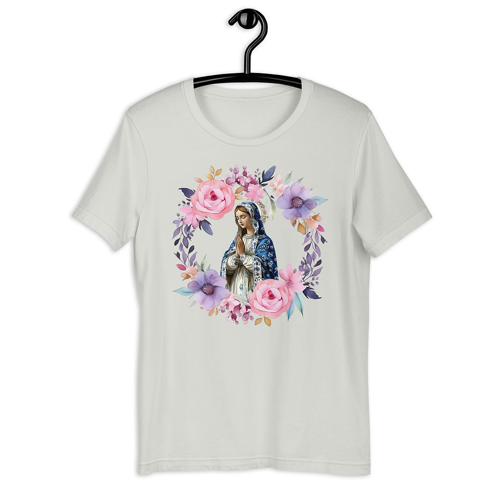 Thumbnail: Artistic Virgin Mary T-Shirt Catholic Faith Wearable Art Shabby Mother Mary Tee