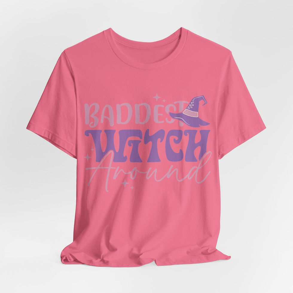 Thumbnail: Witchy T-Shirt Baddest Witch Around Funny gifts Expressive Apparel Halloween Tee