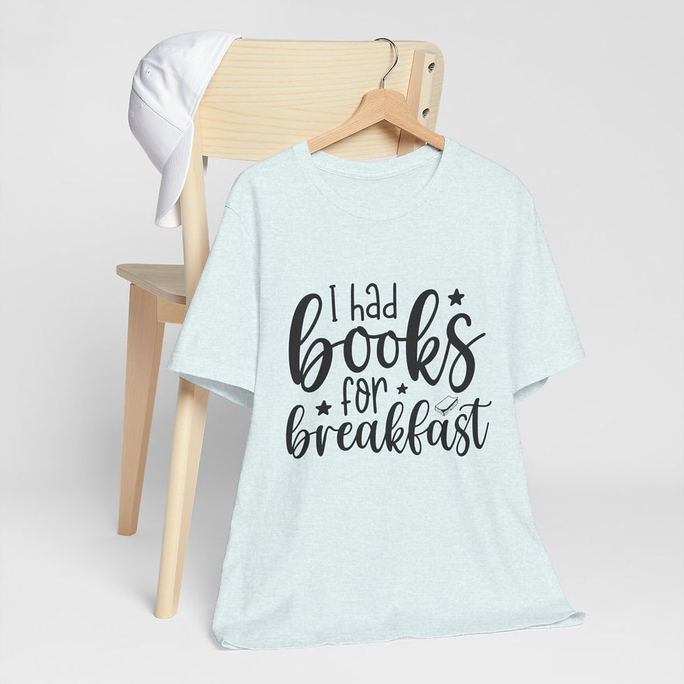 Thumbnail: Book Lover T-Shirt I Had Books For Breakfast Expressive Apparel Thoughtful Gifts