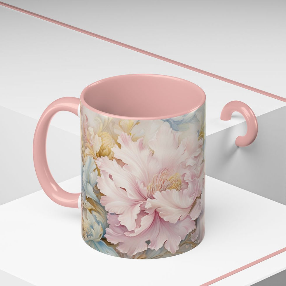Thumbnail: Pastel Artistic Coffee Mug Shabby chic Victorian Pink Roses Rococo Art Gifts