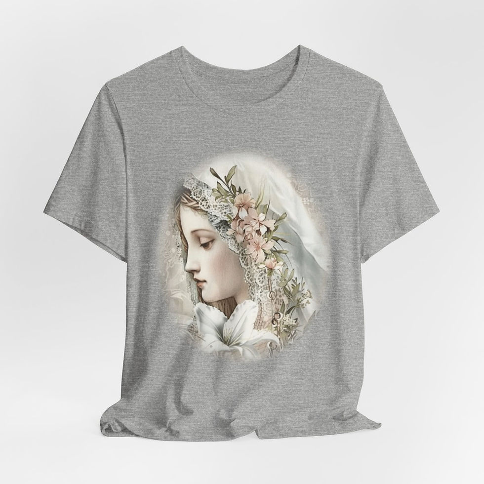 Thumbnail: Vintage Virgin Mary T-Shirt Shabby Apparel Religious Art Tee Catholic Gift