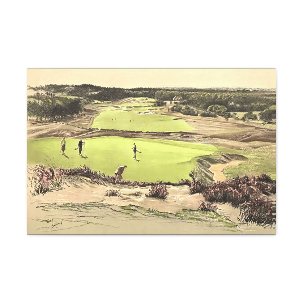 Thumbnail: Vintage Golf Art Canvas Antique Golfers Men Golfing Wall Decor Golf Lover Print
