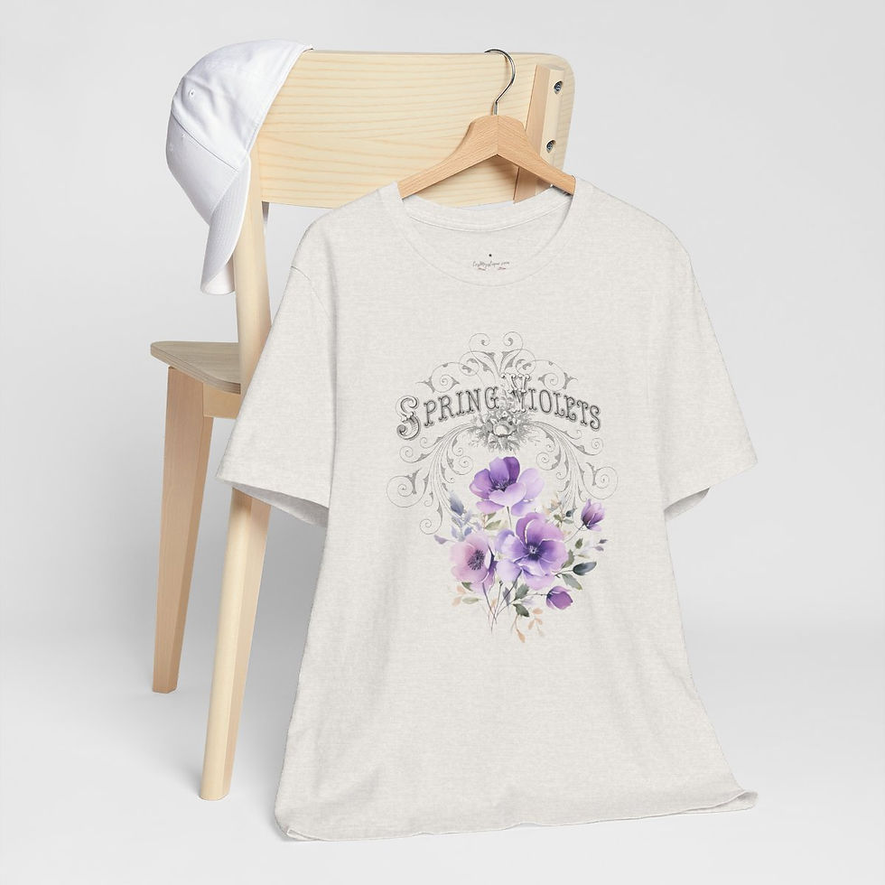 Thumbnail: Summer T-Shirt Spring Violets Art Tee Trendy Apparel Artistic Gifts