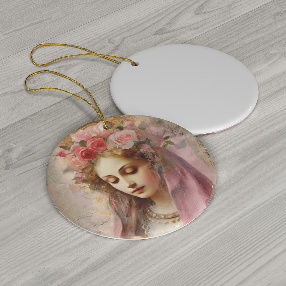 Thumbnail: Shabby Virgin Mary Ornament Distressed Cottage Christmas Decor Catholic Gifts