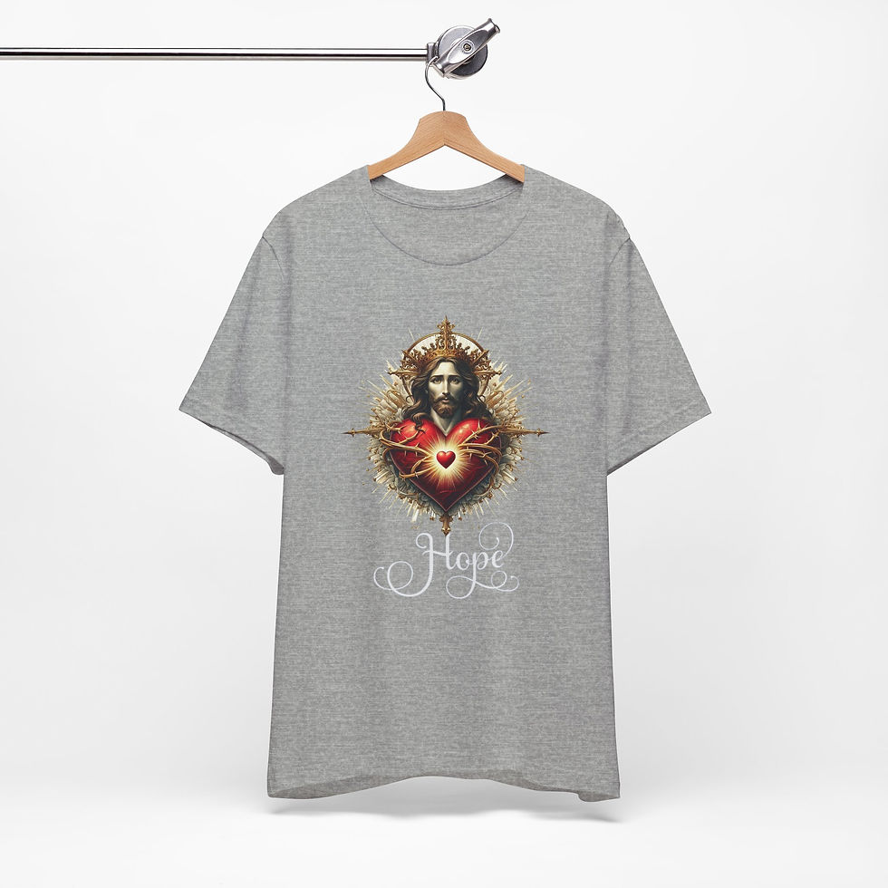 Thumbnail: Artistic T-Shirt Sacred Heart Jesus Christ Religious Hope Tee Catholic Faith