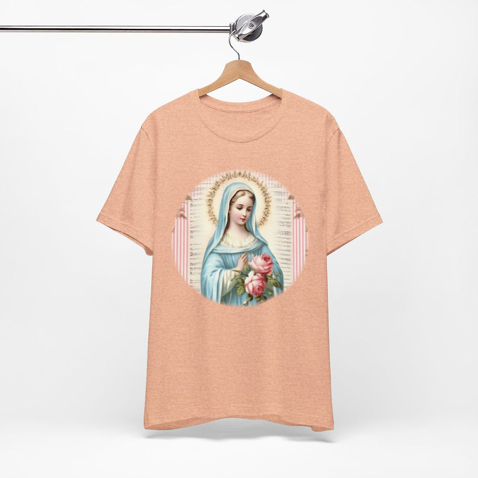 Thumbnail: Virgin Mary T-Shirt Shabby French Madonna Ave Maria Art Tee Catholic Faith Gifts