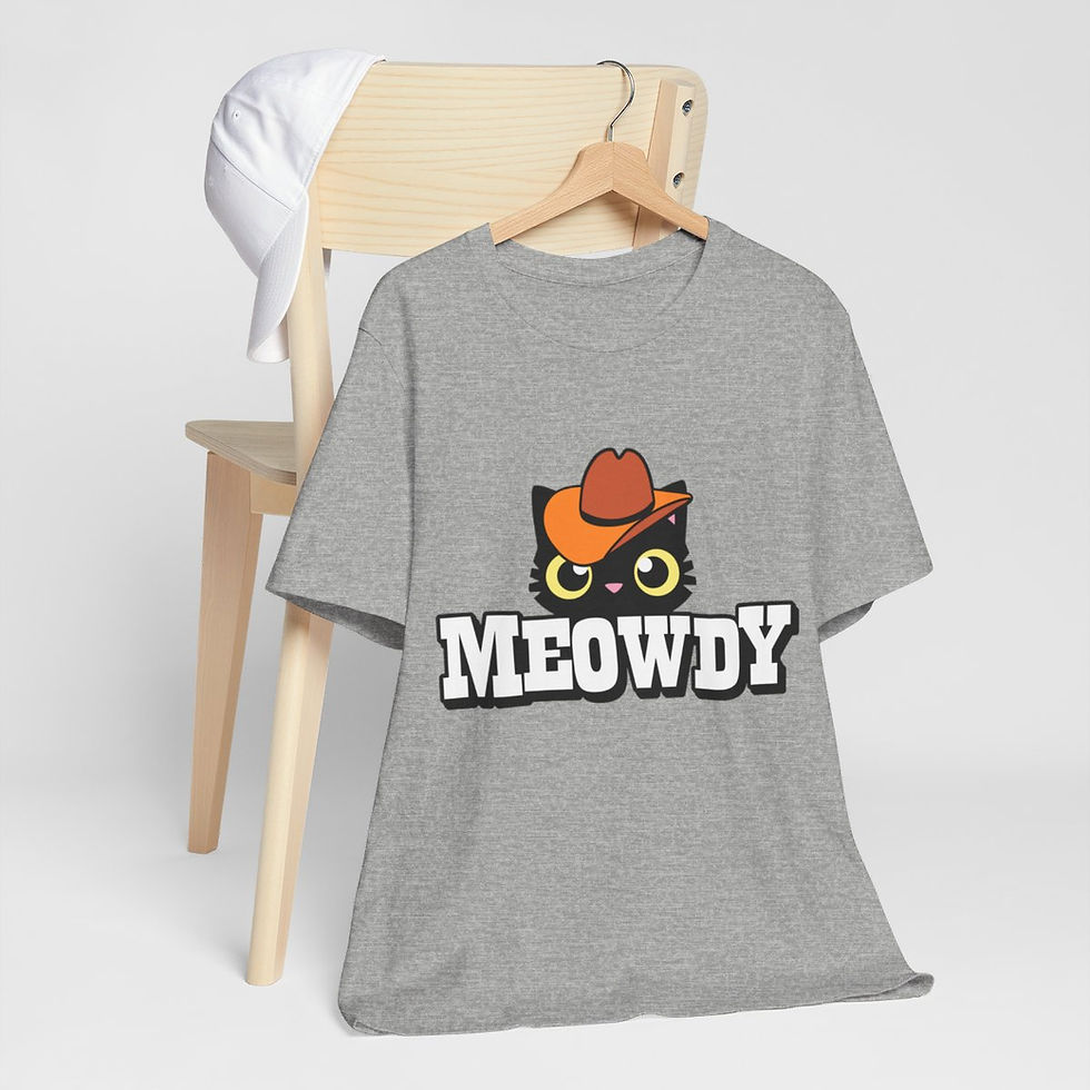 Thumbnail: Sarcastic T-Shirt Meowdy Cowboy Cat Art Tee Expressive Fun Unique Gifts