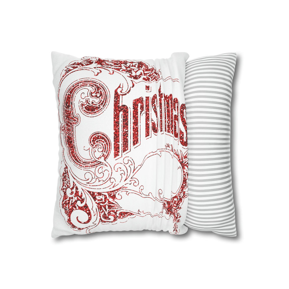 Thumbnail: Artistic Christmas Farmhouse décor Holiday Throw Pillow cover Square Art Case