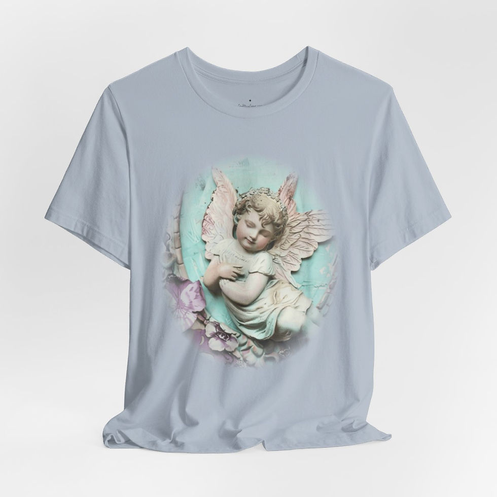 Thumbnail: Pastel French Shabby T-Shirt Vintage Cherub Angel Apparel Chic Artistic Gifts
