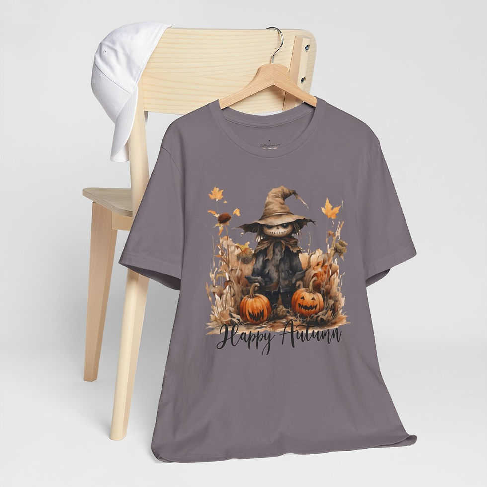 Thumbnail: Happy Autumn T-Shirt Halloween Pumpkins Creepy Fall Apparel Trendy Artistic Gift