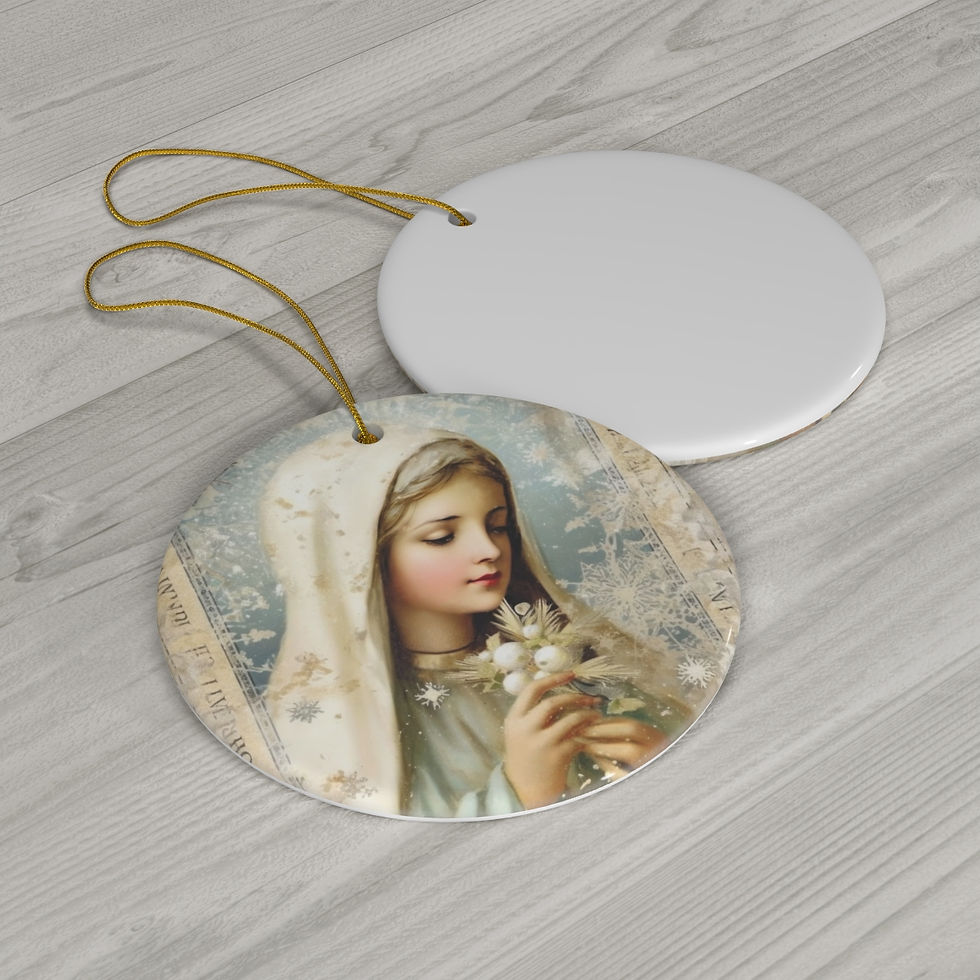 Thumbnail: Christmas Ornament Virgin Mary Shabby French Madonna Catholic Decor Gifts 